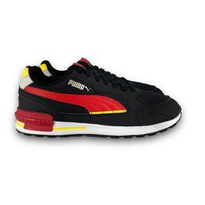 Puma Graviton Tech Jr Sneakers 382816-01 Low Top Black Red Youth 4.5 Women 6
